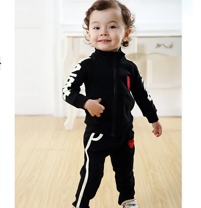 black Anlencool roupas infantil Meninas Love/осенний комплект детской одежды для улицы, корейские хлопковые костюмы брендовая спортивная одежда - Цвет: black