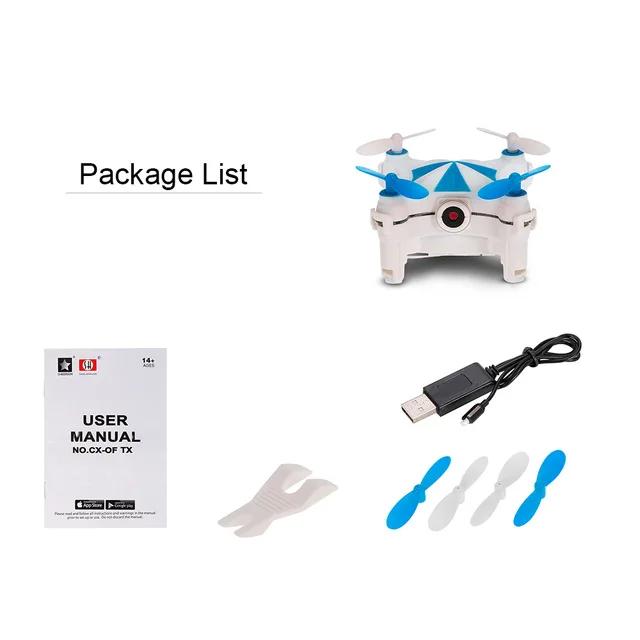 Blue Cheerson CX-OF 2,4G 4CH оптический поток 0.3MP камера Wifi FPV Квадрокоптер мини Дрон селфи высота удержания Квадрокоптер RTF - Цвет: Blue