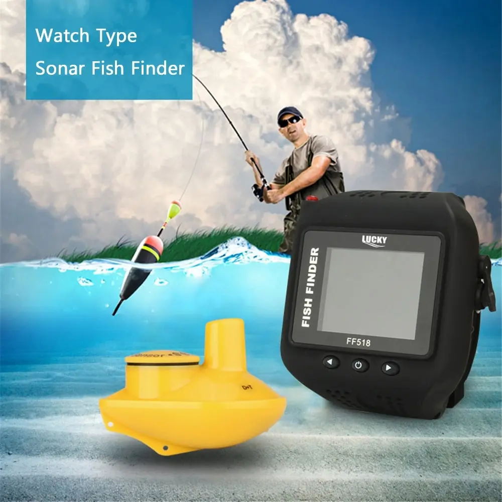 LUCKY Watch Тип Sonar рыболокатор беспроводной эхолот 200FT 60 м Диапазон портативный эхолот для рыбалки