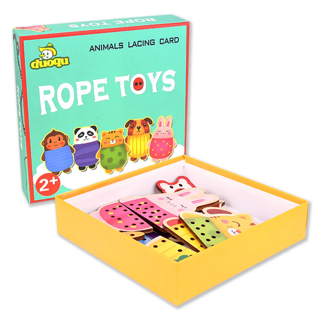 Обучающая игрушка дерево животное игрушка, обучающая завязывать шнурки ранняя обучающая игрушка для детей
