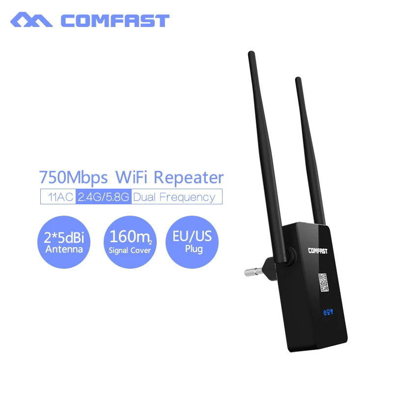 Comfast Dual Band 750Mbps Wifi Repeaters CF-WR750AC Wireless Router 2.4G/5G 802.11 AC MI Wi fi Roteador Signa Extende Amplifier