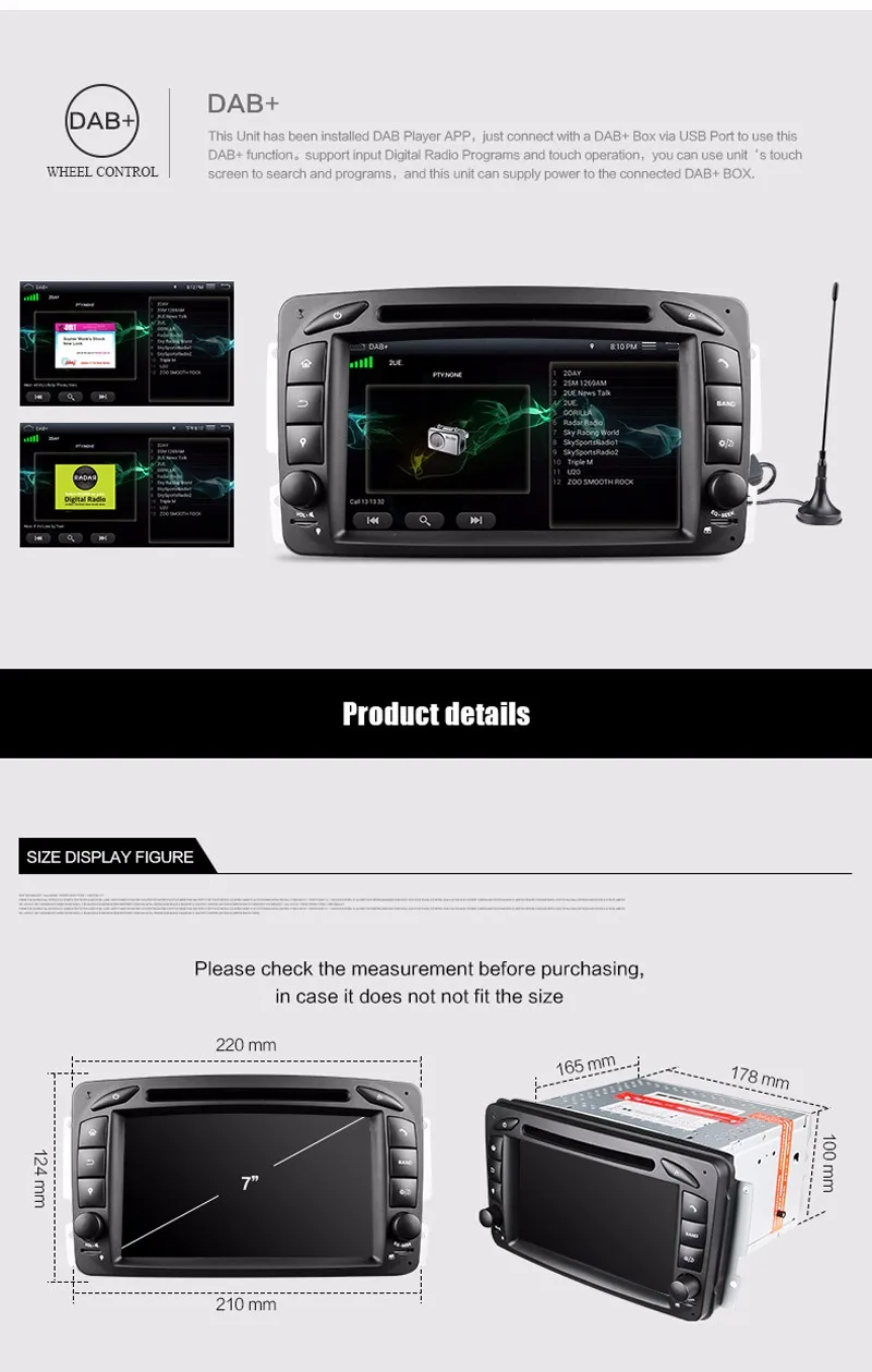 Top Android 5.1 CAR DVD PLAYER For Benz W209 W203 W168 M ML W163 W463 Viano W639 Vito Vaneo GPS Radio 16G ROM 1024*600 support DAB+ 6