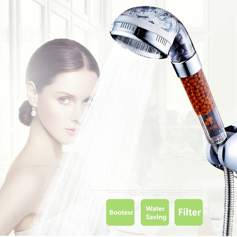 

3 Modes Handheld Water Saving Shower Head Bath Shower Nozzle Sprinkler Sprayer Filter Transparent Showerhead