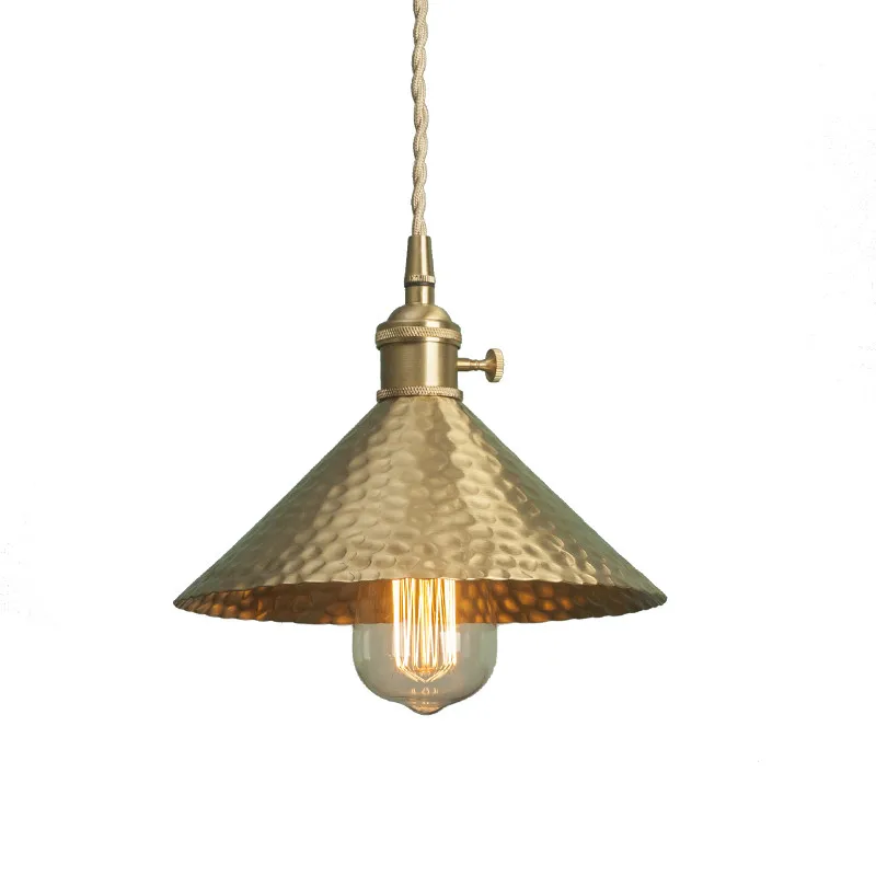 

American Loft Style Pure Copper Single Droplight Edison Vintage LED Pendant Light Fixtures Antique Hanging Lamp Home Lighting