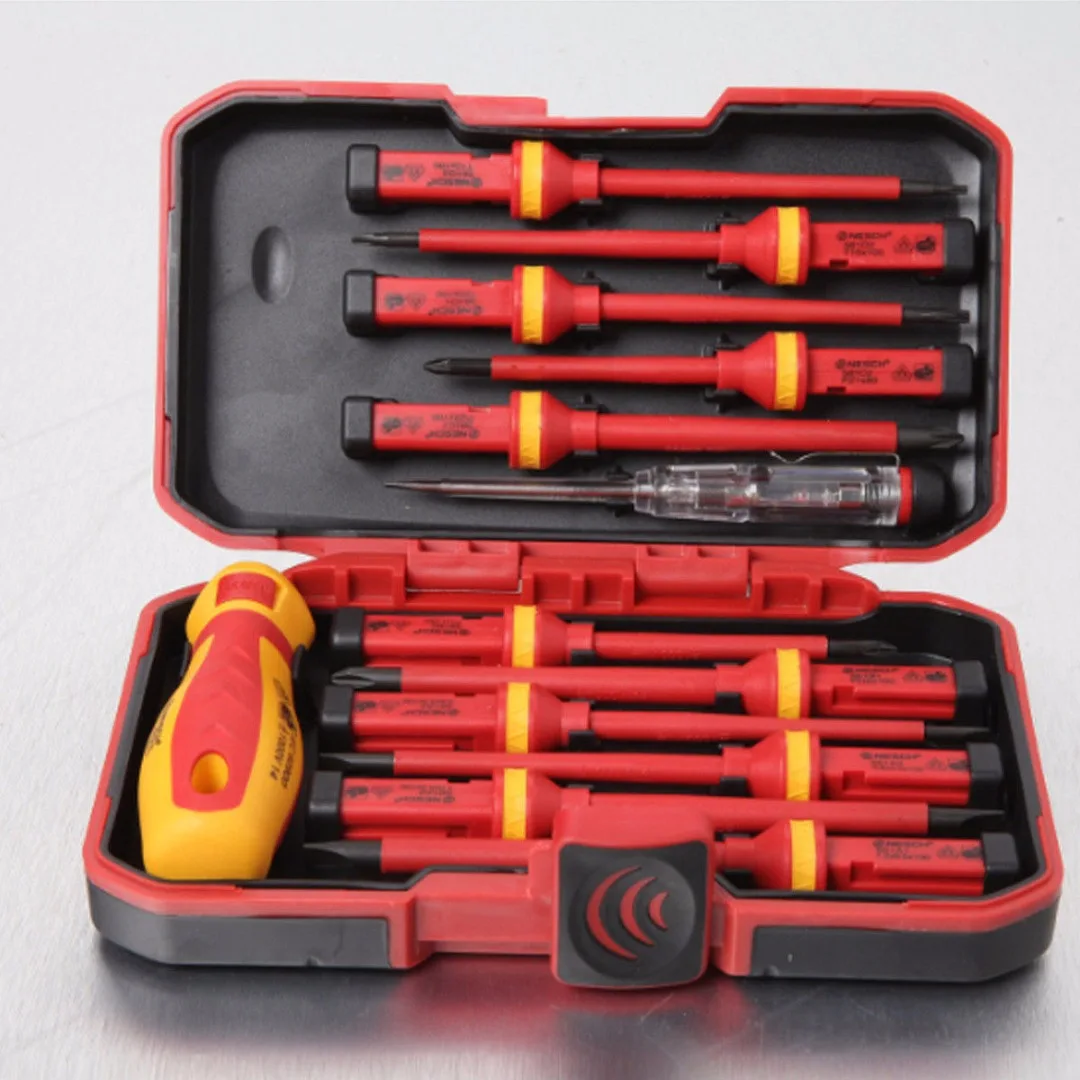 Electrician's Insulated HandHeld Electrical Repair Screwdriver Tool Set With Kit 