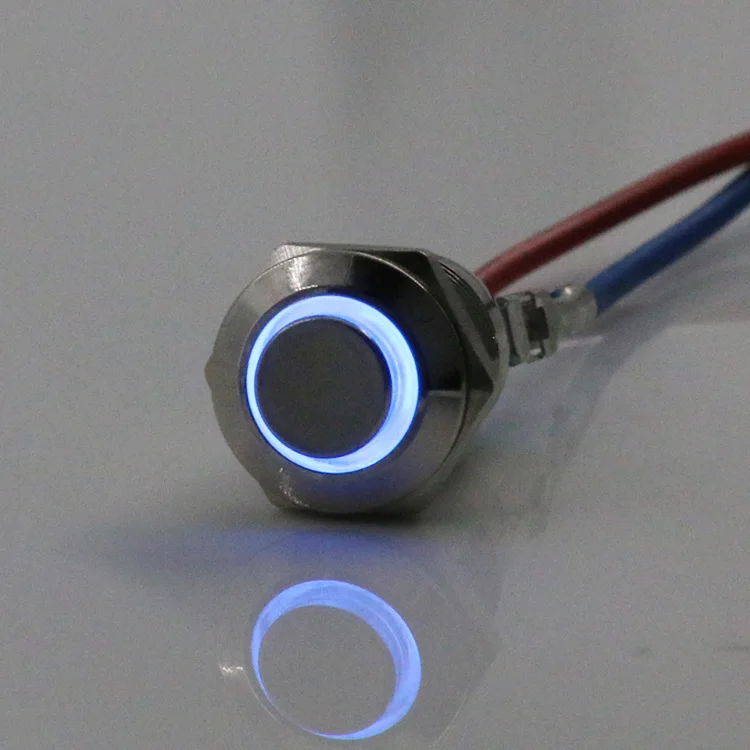 12 мм Высокое Кнопка сброса переключатель мгновенно возврата покрытие медью, никелем напряжение 220 В Ток 2 Ann устройства кнопка - Цвет: blue