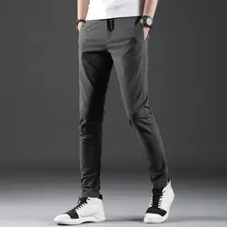 Корейские летние брюки мужские брендовые Новые облегающие мужские повседневные брюки универсальные Стрейчевые деловые Брюки Мужская