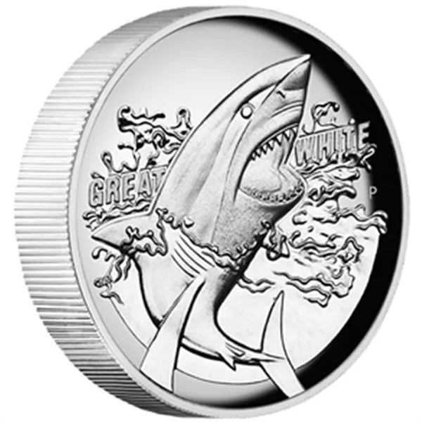 

2015 Australian Great White Shark 1oz Silver Proof High Relief Coin 50pcs/lot DHL free shipping