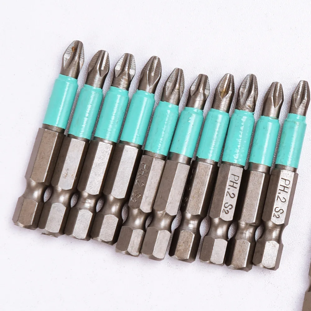 10pcs Ph2 Philps 50mm Impact Duty Screwdriver Bits Electric Screwdriver