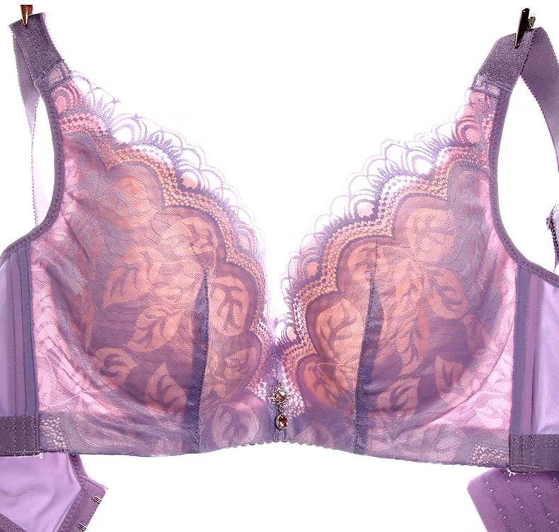 Plus Size Bras For Women Sexy Lace Bra Thin Seamless Lingerie Wire Free Bralette Breathable Bustier Brassiere Underwear D E Cup  25