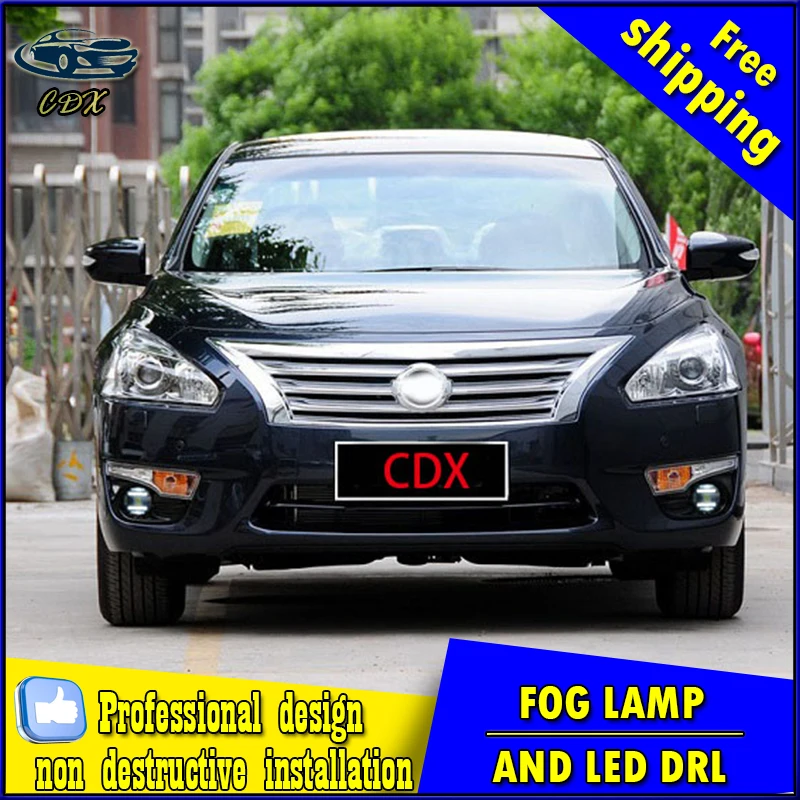Car-styling LED fog light for Nissan Sunny 2011-2015 LED Fog lamp with lens and LED daytime running ligh for car accessories
