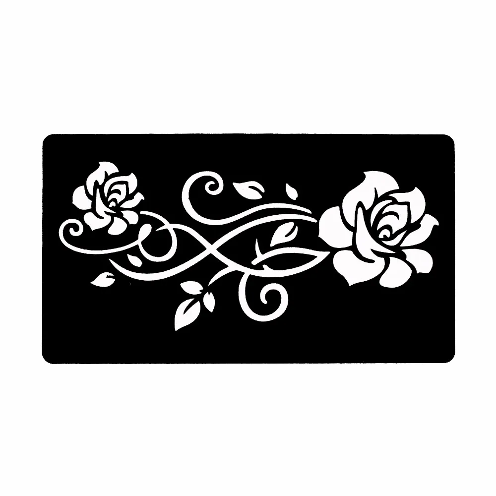 1 Piece Indian Henna Tattoo Stencil Rose Flower Design Women DIY Back Body Art Airbrush Painting Small Henna Tattoo Stencil G152 (2)