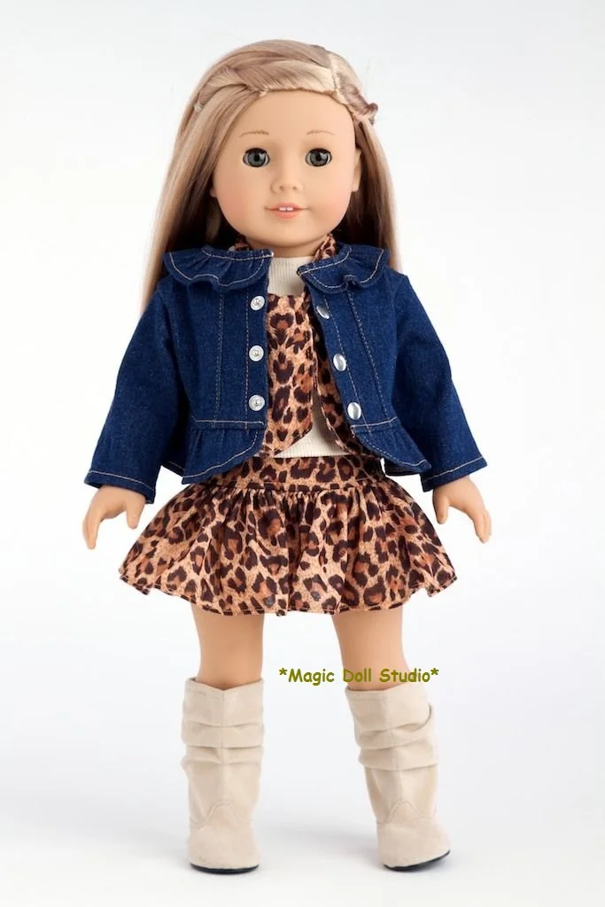 [AM034] приключений одежда для 18 Одежда для куклы американская девушка, куртка на подкладке Топ и юбка комплект шапки и шарфа, делая для