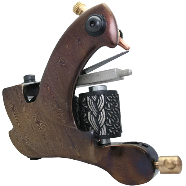 

5Pcs/lot Professional Damascus Tattoo Machine 10 Wrap Coils Iron Cast Frame Custom Tattoo Gun For Liner Shader DTM-6017-D9