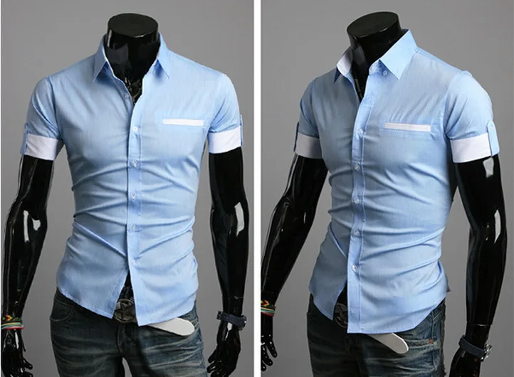 mens short sleeve fitted dress shirts