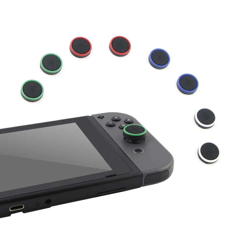 

New Silicon Pimple Thumb Grip Analog Stick Cover Caps Anti-slip Dual Color for NS Nintend Switch Black and white
