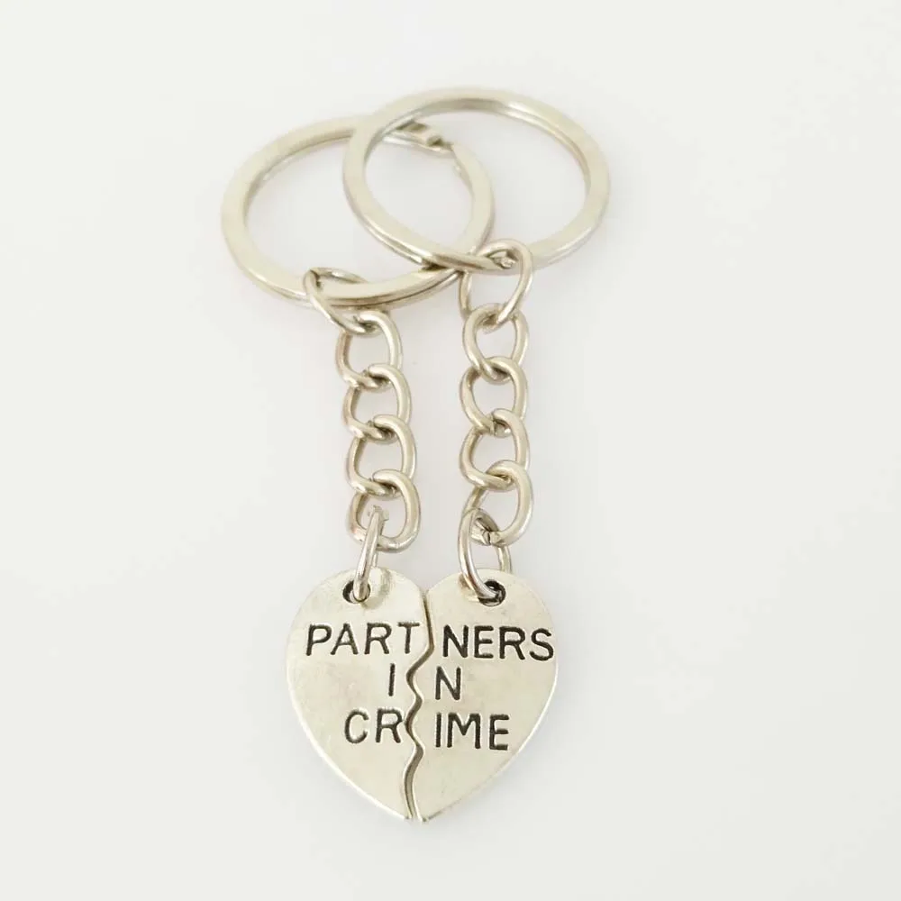 Брелоки с надписью Partners in crime модные брелоки на тему дружбы|Брелоки| |