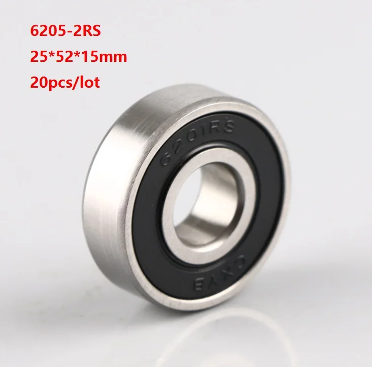 20 шт./лот 6205RS 6205 2RS шарикоподшипники с двойной крышкой 25*52*15 мм шарикоподшипник