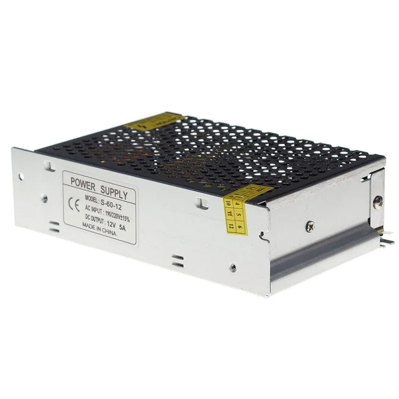 12V5A 60 Вт блок питания переключатель, металлический корпус трансформатор для камеры видеонаблюдения системы безопасности с AC110-240V вход для в