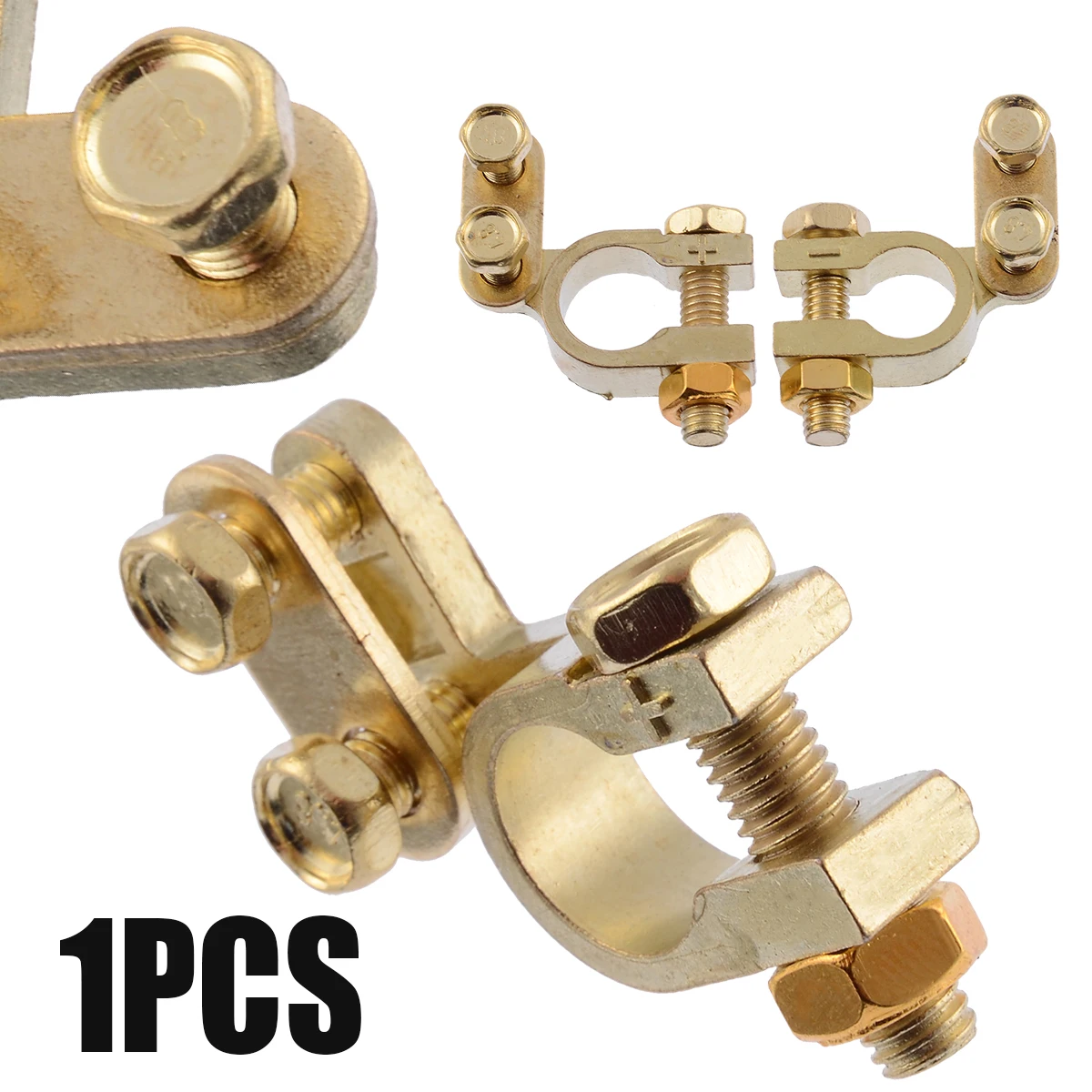 New Arrival 2Pcs 35mm Positive 34mm Negative Gold Plated Universal Car Battery Terminals Accessories