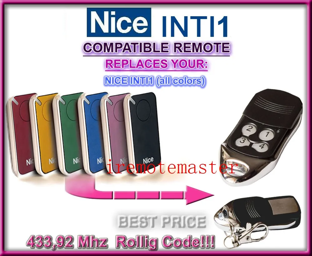 

After market replacement remote control 433,92mhz rolling code
