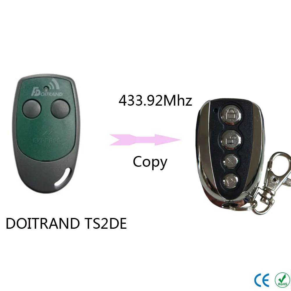

DOITRAND TS2DE remote control 433,92Mhz DOITRAND TS2DE garage door remote control 433mhz