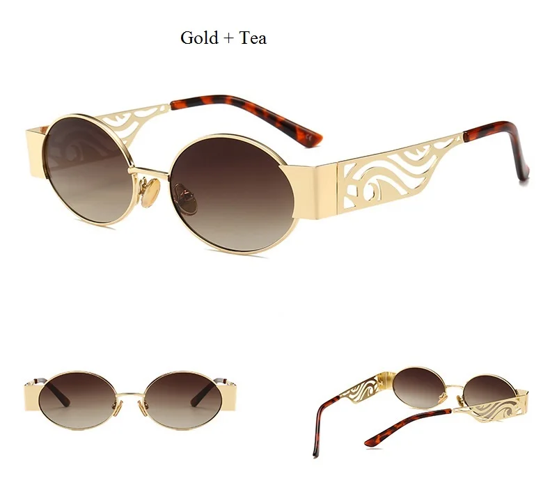Новинка, модные Овальные Солнцезащитные очки в стиле панк для женщин и мужчин, роскошный бренд, итальянский дизайн, полые ноги, современные старинные очки zonnebril dames