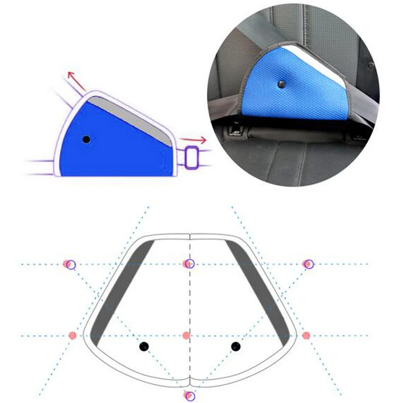 Треугольный детский автомобильный безопасный регулятор ремня безопасности устройство автомобильный ремень безопасности Чехол защита от детей шейный позиционер дышащий