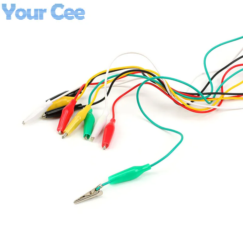  10 pcs New Arrival 50cm Double-ended Alligator Crocodile Clip Cable Test Jumper Wire Cable (3)