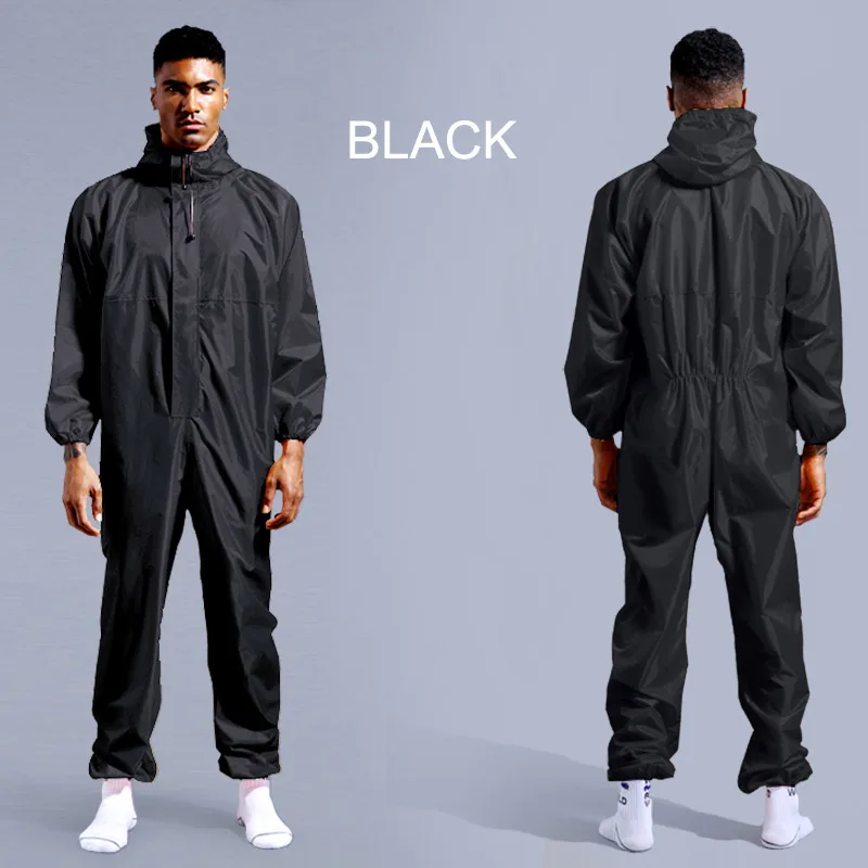 Men/'s Rain Coat Waterproof Raincoat Overalls Suit Black Jacket 5 Sizes Fashion