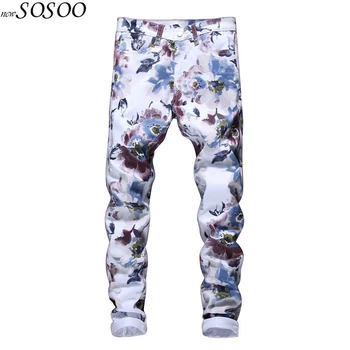 

New jeans man Korean style 3D Color printing design fashion nightclubs singers jeans men #5009