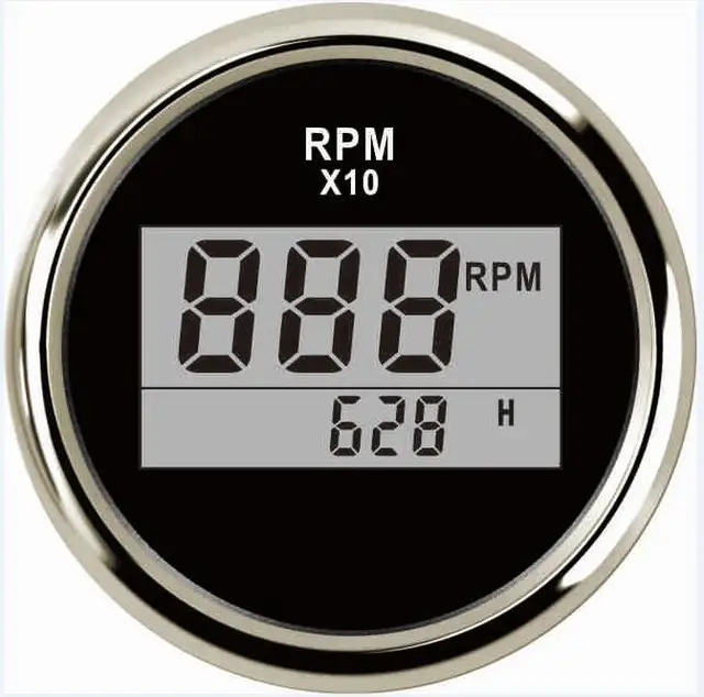 1pc Digital Tachometers 52mm 0 9900 LCD Revolution Meters for Auto Boat