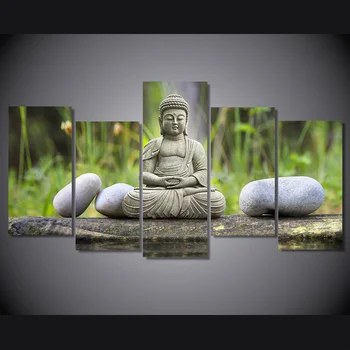 

5 Pcs/Set Framed HD Printed Figure Of Buddha Picture Wall Art Canvas Print Room Decor Poster Canvas Painting Wall