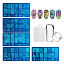 Biutee 네일 플레이트 디자인 동물 패턴 네일 아트 스탬프 스탬핑 템플릿 이미지 플레이트 네일 아트 스탬퍼 스크레이퍼 네일 도구 키트(China)