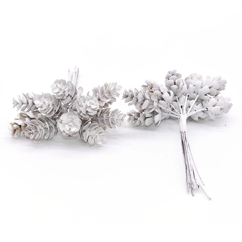 20Pcs Artificial Pine Nuts Artificial Fake Flowers for Home Garden Decor Christmas Ornaments DIY Scrapbooking Wedding Decoration