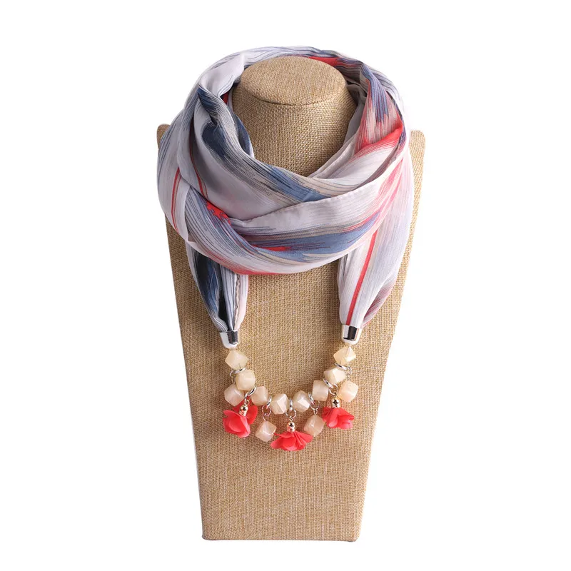 RUNMEIFA, многостильное ювелирное массивное ожерелье, кулон, шарф, женский шейный платок в богемном стиле, Женские аксессуары, хиджаб, магазины - Цвет: 33