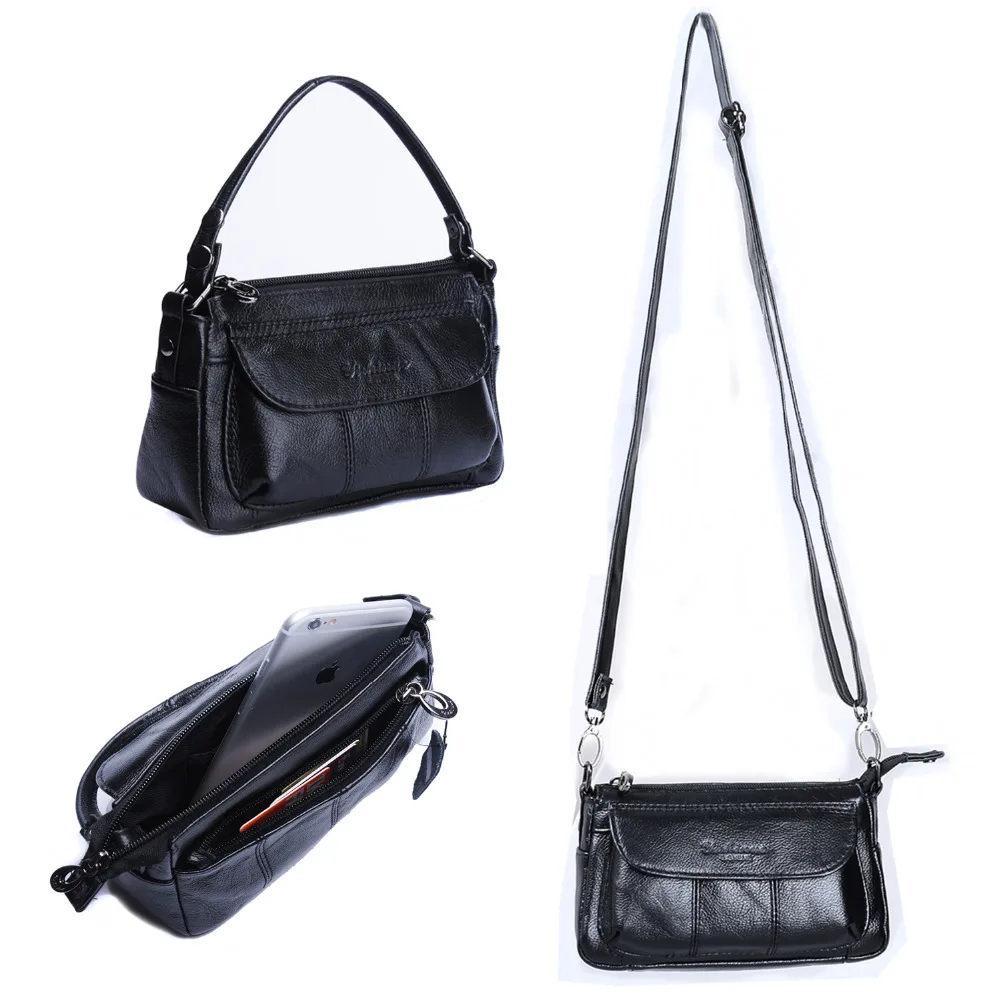 Women&#39;s Genuine Leather Double Straps Mini Crossbody Travel Purse Wallet Shoulder Bag Ladies ...