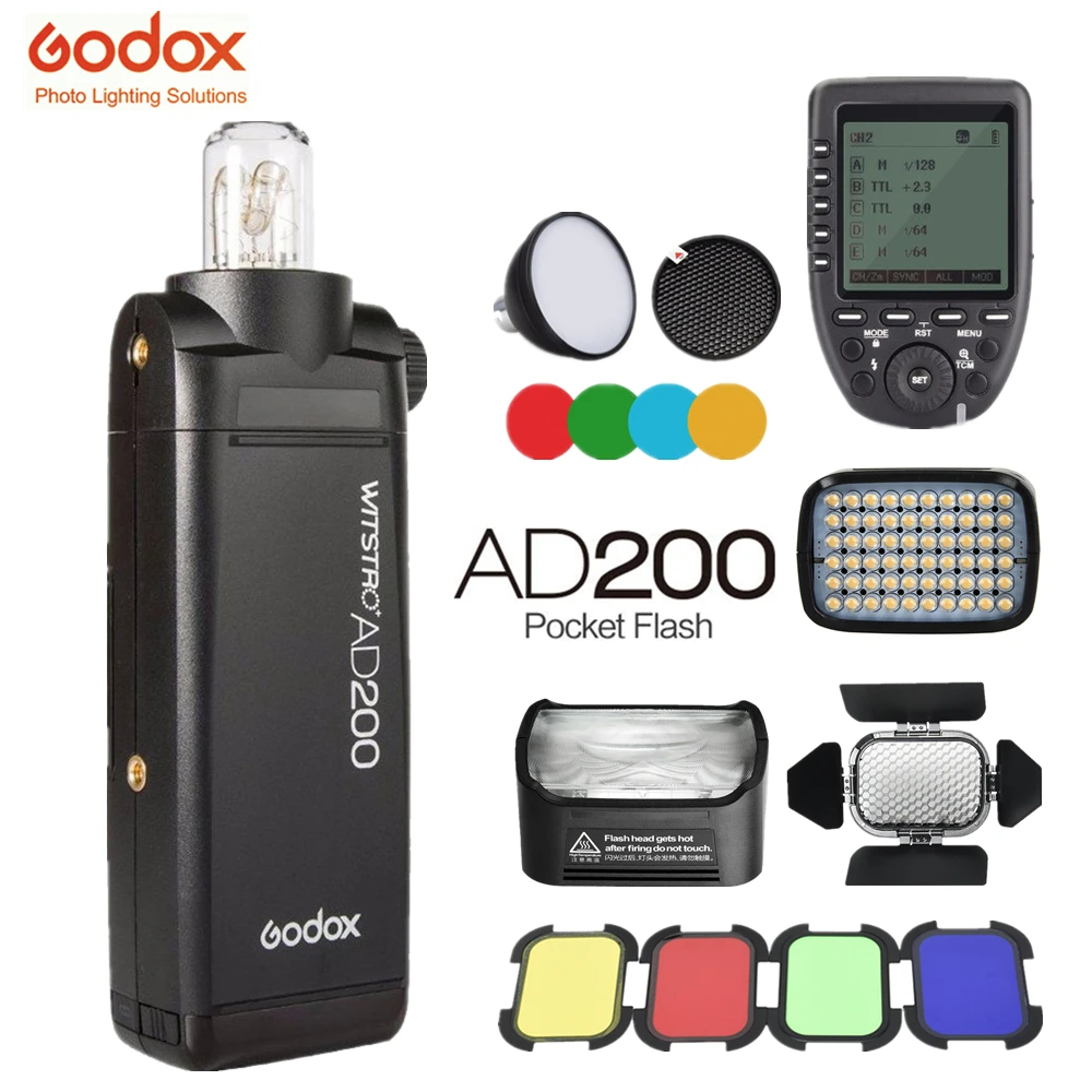 Godox AD200 Kit 200Ws 2.4G TTL Pocket Flash Strobe 1/8000 HSS Cordless