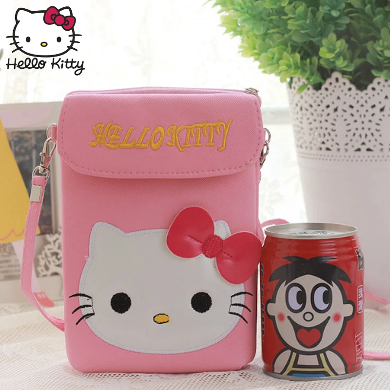 Детская плюшевая сумка Hello Kitty 3D через плечо из искусственной кожи для девочек