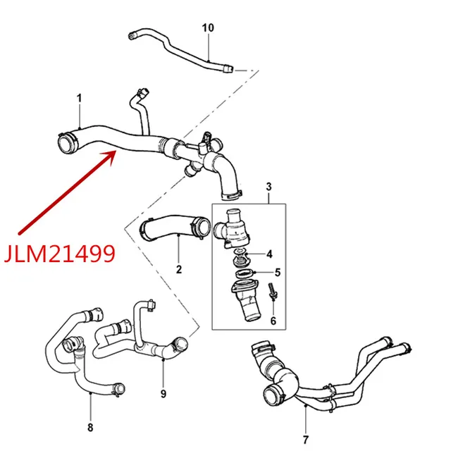 Jlm21499 Mobil Selang Di Cooler Tangki Air Ja Guarseries Xf Xjl Mesin Lima Pipa Radiator Atas Penghubung Pipa Pipa Air Tabung Tangki Aliexpress
