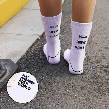 

Fashion Letter Harajuku Socks Mens Hipster White Short Socks Popular Skateboard Low Cotton Socks Art Male Sox