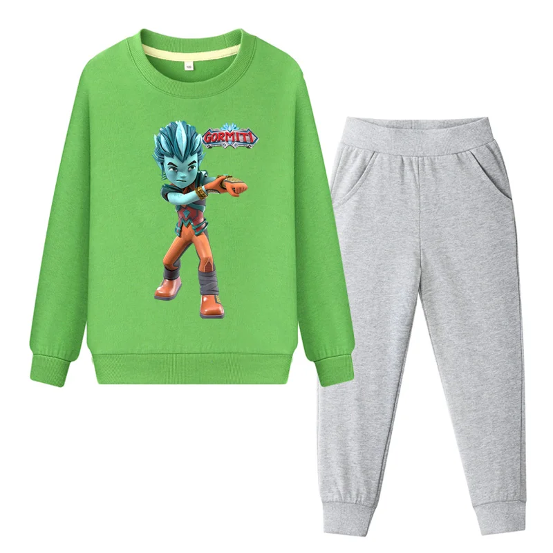 New Gormiti Game Cartoon Clothing Sets For Kids Spring Autumn Tracksuits Children Clothes Sets Coat+Pant Suit Boy Girls DY105 (2)