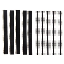 Tira de conectores PCB JST para Arduino, cabezal de 40 Pines, 1x40, fila única macho y hembra, 2,54, negro