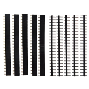 

40 Pin 1x40 Single Row Male and Female 2.54 Breakable Pin Header PCB JST Connector Strip for Arduino Black