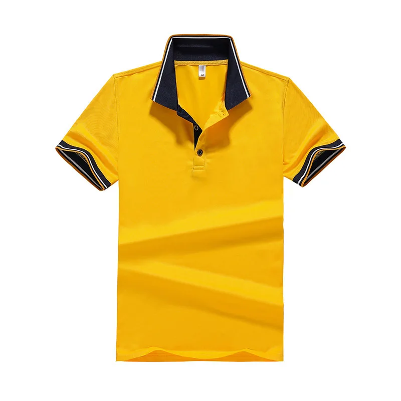 Plus Size M-8XL Eden Park Men's Polo Shirt High Quality Cotton Healthy Breatha Shirts Casual Striped Short Sleeve Polos;YA284 - Цвет: Yellow