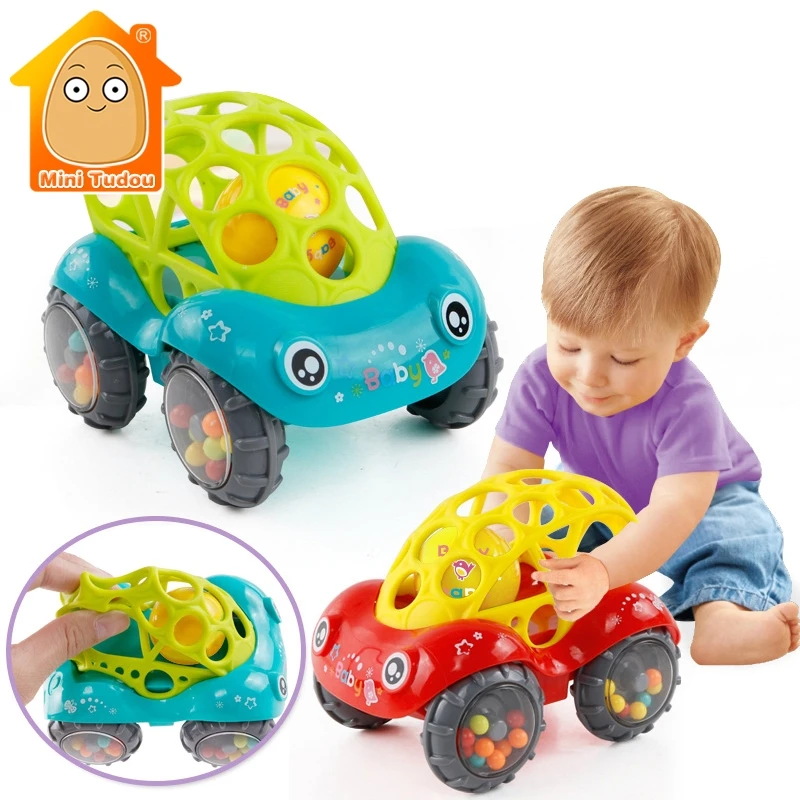 

Baby Plastic Non-toxic Colorful Animals Hand Jingle Shaking Bell Car Rattles Toys Music Handbell For Kids Baby Development Toys