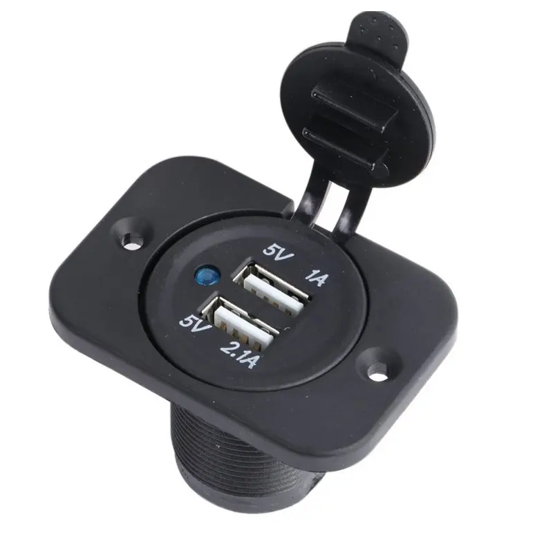 

12V Car Universal Waterproof Dual 2 USB Car Cigarettes Lighter Socket Splitter Charger Power Adapter Outlet 3.6cmX5cm