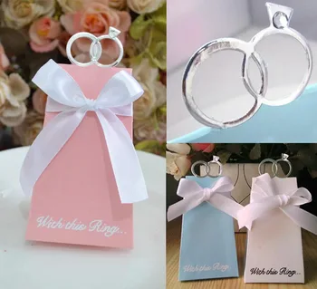 

100pcs Tiffany Blue Diamond Ring Wedding Favor Boxes Candy Box Casamento Wedding Favors Gifts Event & Party Supplies
