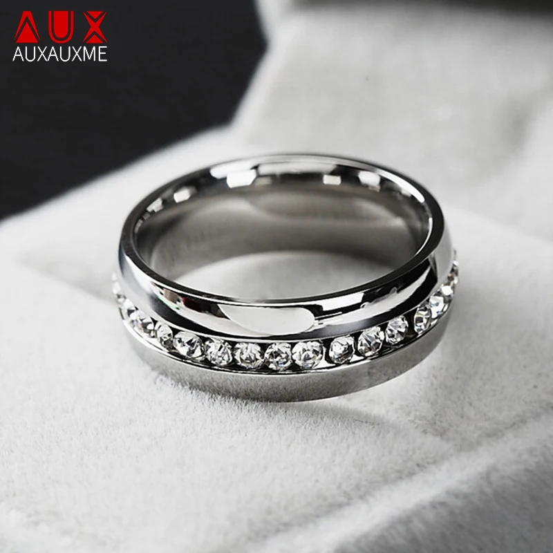 Auxauxme Bling CZ камень Обручальные кольца для женщин ювелирные изделия золото