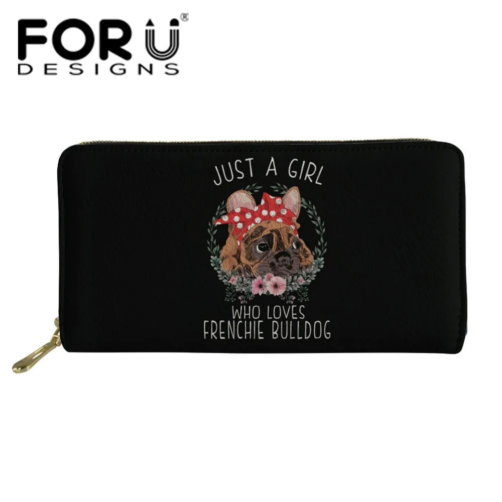 FORUDESIGNS/Французский бульдог с принтом Женский Длинный кошелек и кошельки для